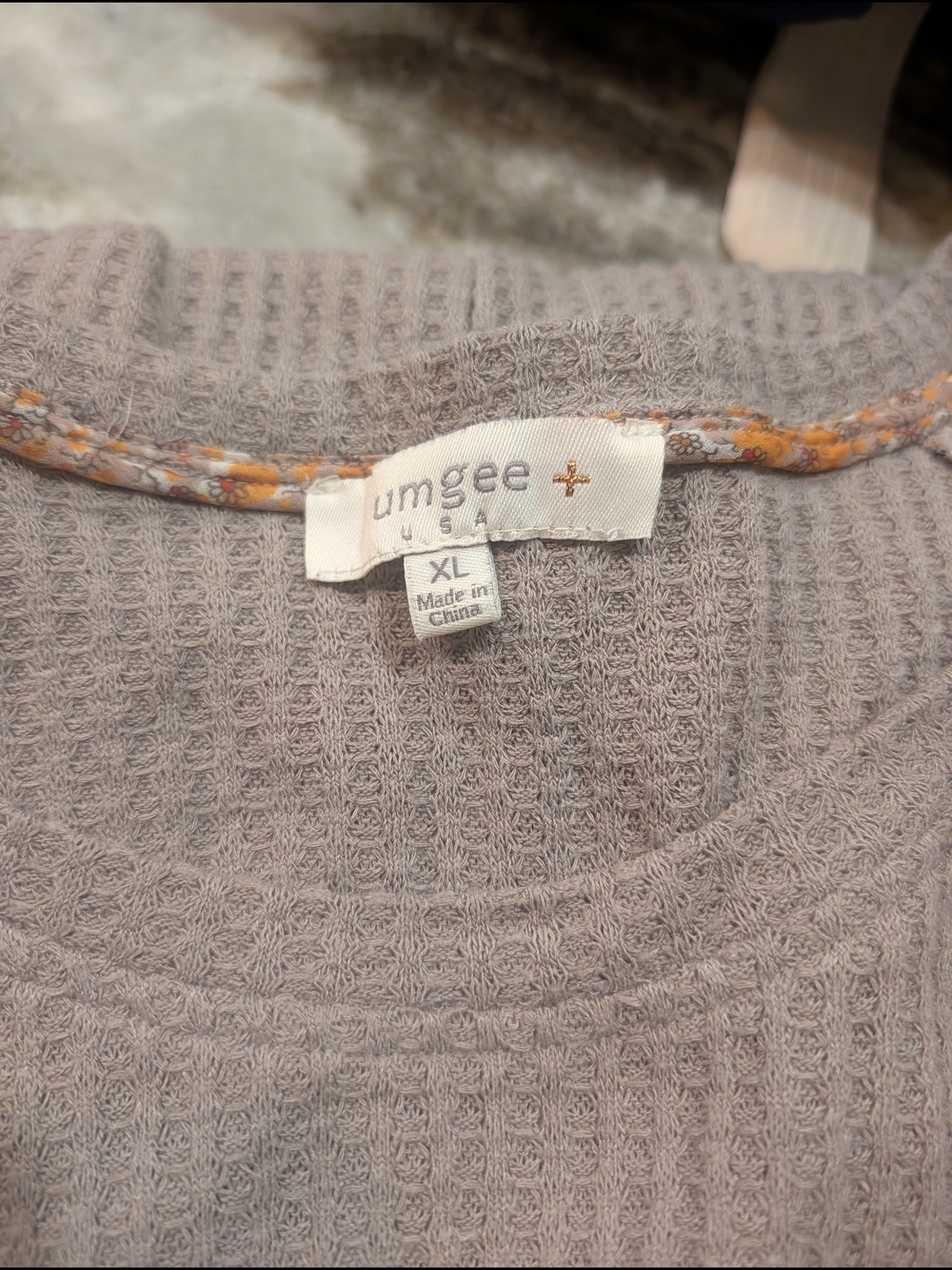 Umgee Gray Waffle Knit Top - Picture 6 of 6